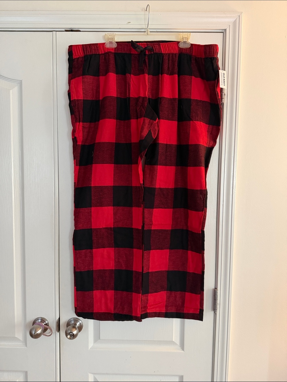Red & Black Buffalo Plaid Pajama Pants Old Navy Christmas Matching 2x NWT Women